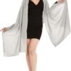 100% Cashmere Knitted Wrap Pashmina Shawl Extra Large Scarf Stole for Women Travel - Image 6