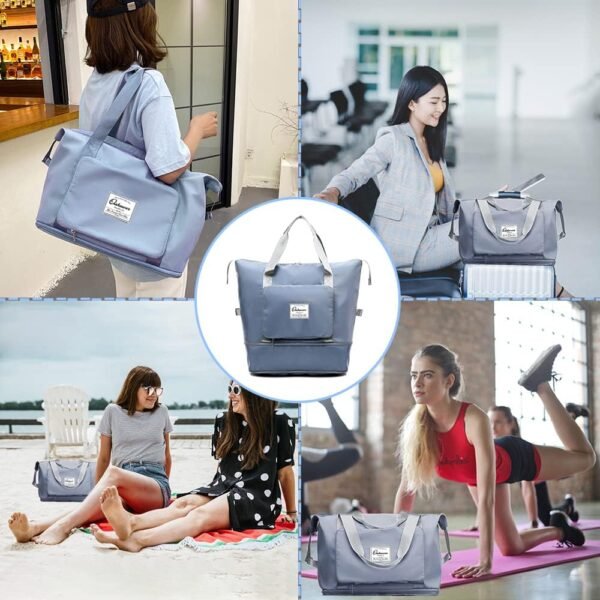 Large Capacity Foldable Travel Bag Expandable Portable Carry on Bag Dry&Wet Separation Sports Duffel Bags - Image 6