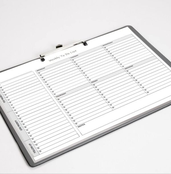 Weekly To Do List Notepad, 60 Page Task Planning Pad w/Daily Checklist, Priority Todo Checkbox & Notes. Desk Notebook to Organize Office 11 X 8.5 - Image 9