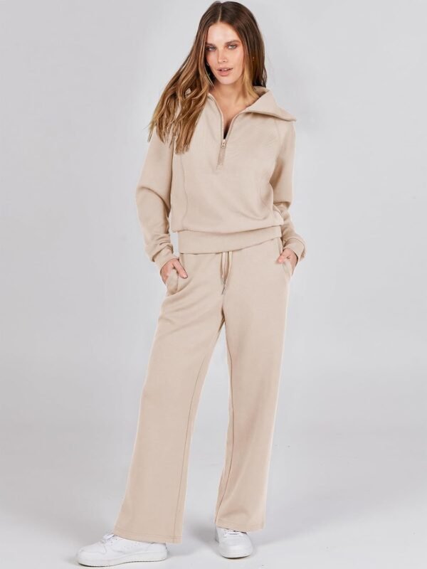 ANRABESS Women 2 Piece Outfits Sweatsuit Oversized Sweatshirt Sweatpants Tracksuit Sweat Lounge Matching Set 2024 Fall Trendy - Image 2