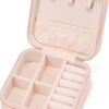 Mini Jewelry Travel Case,Small Jewelry Box,Traveling Jewelry Organizer,Portable Jewellery Storage Holder for Rings Earrings Necklace Bracelet Bangle for Girls Women(Pink - 1 pack)
