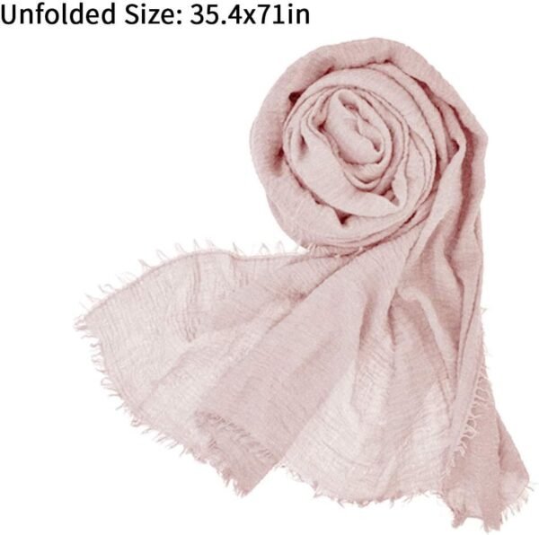 3pcs Women Soft Cotton Hemp Scarf Shawl Long Scarves, Travel Sunscreen - Image 5