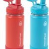 ThermoFlask 16 oz Double Wall Vacuum Insulated Stainless Steel 2-Pack of Water Bottles, Red/Blue