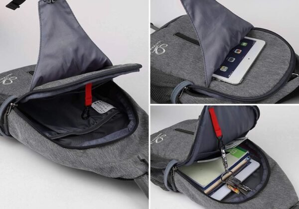 WATERFLY Crossbody Sling Backpack Sling Bag Travel Hiking Chest Bag Daypack - Image 3