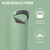Asobu Cosmic Water Bottle - 32oz/1 ltr Stainless Steel Chilled Water Bottle, Secure Grip Handle, Ideal for Travel, Fits Cup Holders, Keeps Beverages Cold, Basil Green - Image 6