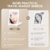 10X Magnification Rechargeable Makeup Mirror for Travel, Makeup Mirror with 80 LED Lights, 3 Color Lighting, Dimmable Touch Screen,Portable Vanity Mirror, Travel Essentials - Image 2