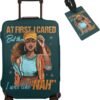 Travel Suitcase Protector African American Woman Elastic Protective Washable Luggage Cover With Concealed Zipper Suitable For 18-32 Inch【S (for 18-21 inch luggage)】