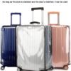 MosaiRudo Clear PVC Luggage Cover Protectors Transparent Travel Luggage Protector for Wheeled Suitcase (Thickness 0.2mm, 20inch) - Image 9