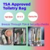 Airplane Travel Essentials for Flying Overseas 1 Quart Size TSA Approved Toiletry Bag Clear International Vacation Beach Accessories Must Haves Flight Toiletries Liquids Makeup Pouch for Women Men - Image 2