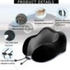 KIKIMO Travel Pillow for Tesla Model 3/Y/S/X Accessories, Memory Foam Neck Pillow for Airplane/Car/Office&Home Rest Use, Head Support Comfortable Portable Travel Pillows Kit - Image 2
