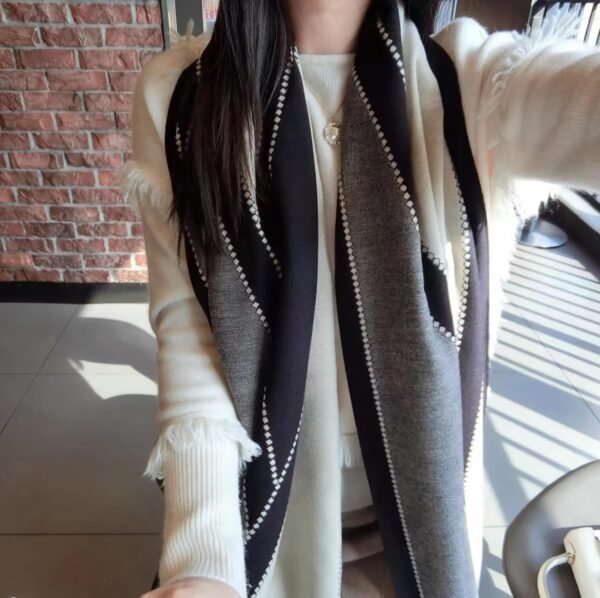 Travel Boho Scarf for Women Casual Lightweight Pashmina Scarves Fashion Multicolor Shawl Wraps with Fringed Beads - Image 2