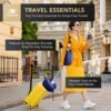 Stuffable Neck Pillow for Travel, Travel Neck Pillow for Extra Luggage Storage Ideal 1-3 Days Travel Essentials, Adjustable U-Shapes Airplane Pillow Size, Soft Velvet Cover, No Filler, Blue - Image 5