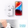 Travel Essentials, Cruise Ship Power Strip with USB Ports, 2 Outlets 3 USB (2 USB C) Wrapped Short Extension Cord 12 inches Desktop Charging Station Power Strip for Travel Hotel Cruise Must Haves - Image 4