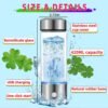 2 Pack Portable Hydrogen Water Bottle Generator, Hydrogen Water Ionizer Machine Rechargeable,Hydrogen Rich Water Glass Health Cup for Travel 420ml Gift for Friends/Women/Men/Mom/Father/Grandpa/Grandma - Image 3