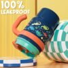 Fimibuke Kids Insulated Tumbler with Handle & Straw - 16oz Leak Proof Toddler Tumbler with Sip/Swig 2-in-1 Lid, BPA FREE 18/8 Stainless Steel Kids Water Bottle Drinking Cups Travel Mugs for Boys Girls - Image 5