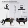 Backpack Trolley Wheeled Cart with Edge Guard Base Noiseless Big Wheels Aluminium Alloy Folding Hand Truck with Luggage Strap for Universal Backpacks Luggage cart for Teenagers,Adults,School,Travel - Image 5