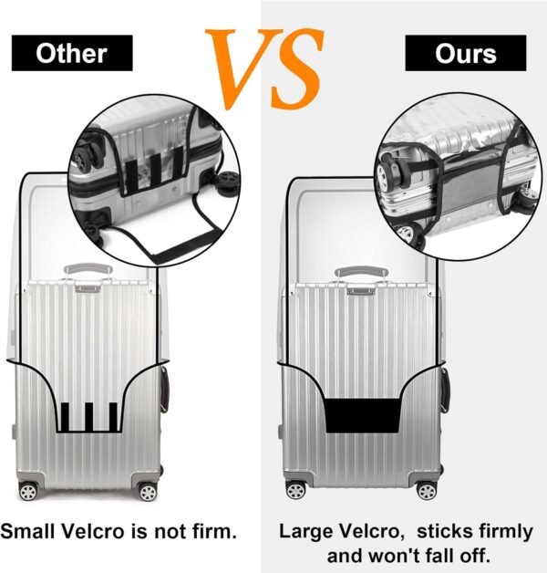 THMNIS Clear Luggage Cover Protector Fits 20/24/28/30Inch, Travel Suitcase Cover for Wheeled Suitcase（30 Inch） - Image 5