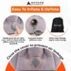 Modern Advantage Inflatable Travel Pillow for Airplanes with Adjustable Extra Bottom, Support Head & Chin to Avoid Neck & Shoulder Pain, for Travelling, Office Napping with Eye Mask & Earplug (Grey) - Image 7