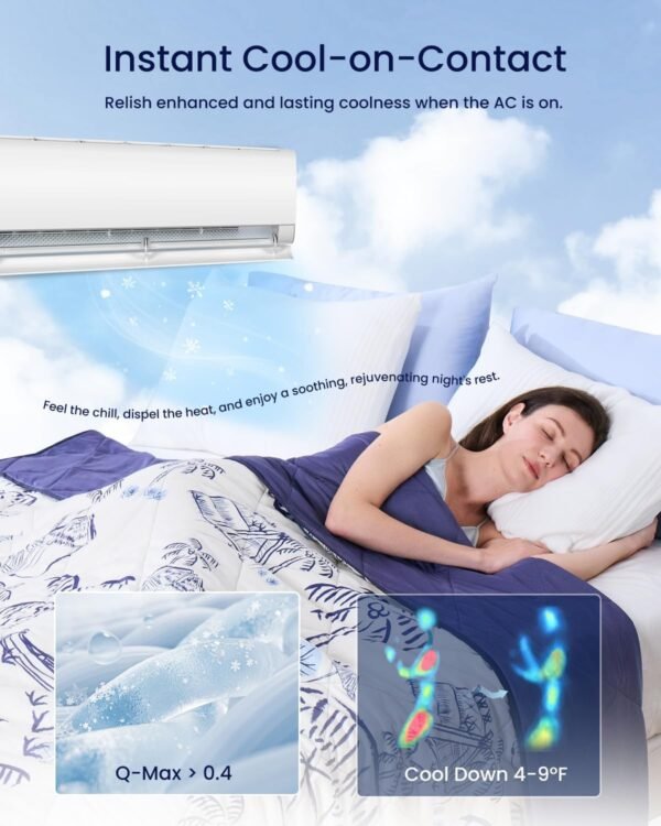 ZonLi Cooling Blankets for Hot Sleepers,All-Season Lightweight Blanket for Night Sweats,Cool Blanket Absorbs Body Heat to Keep Cool，Q-Max 0.45 Summer Blanket for Bed Sofa Couch,Beachside Village - Image 2
