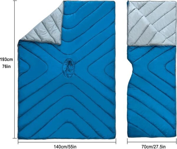 Wearable Sleeping Bag Poncho Adult,Waterproof Camping Blankets for Sleeping,Outdoor Travel Blanket,Lightweight Stadium Blanket Packable,Thermal Poncho Great for Fishing,Concerts - Image 2