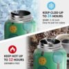 32oz Pickleball Water Bottle Insulated Vacuum Stainless Steel Tumbler Travel Mugs With Straw for Gym Camping Hiking, Green Yellow - Image 4