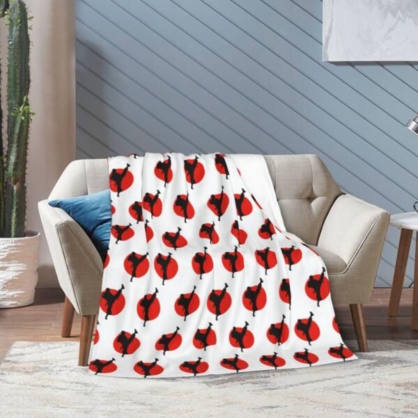 (Taekwondo Design) Print Fall Throw Blanket Personalized Soft Flannel Blanket for Bed Couch Sofa, Blanket for Lightweight Fuzzy Cozy Blankets for Travel Office Home 40"X30" - Image 7