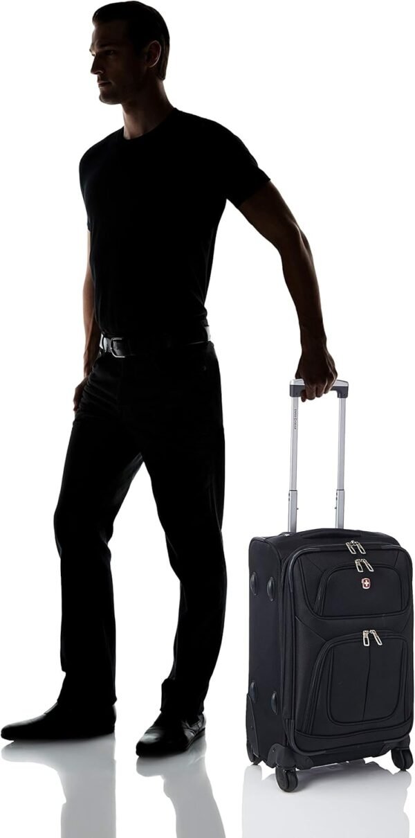 SwissGear Sion Softside Expandable Luggage, Black, Carry-On 21-Inch - Image 8