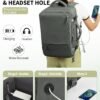 INC Travel Backpack For Women Men, 35L Carry On Backpack Flight Approved, Waterproof Anti-theft Personal Item Suitcase Backpack For Weekender, Traveling, Green - Image 8
