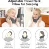 Travel Pillow, Airplane Neck Pillow for Long Flight, Portable Adjustable U Shape Neck Pillow for Sleeping Travel, Airplane Sleep Support, Removable and Washable Pillowcase - Image 2