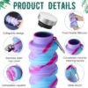 Lallisa 8 Pcs Collapsible Water Bottles Bulk Reusable Silicone Foldable Water Bottles 17 oz Portable Lightweight Sports Water Bottle with Carabiner for Gym Hiking Camping Travel(Mixed Colors) - Image 3