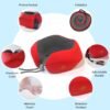 Neck Pillow Travel Neck Pillow with Adjustable Buckle, Phone Pocket Say Goodbye to Neck Pain! Perfect for Flight, Work, or Car. Includes Storage Bag, Eye Mask, and Ear Plug (Red/Gray) - Image 4