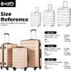 Coolife Luggage 3 Piece Set Suitcase Spinner Hardshell Lightweight TSA Lock (apricot white, 3 piece set(20in24in28in)) - Image 7