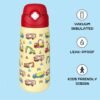 Kids Insulated Water Bottle with Covered Pop-Up Straw,16oz Kids Cups with Stainless Steel Leak Proof for School Boys Girls（Construction） - Image 2
