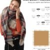 Women's Fall Winter Scarf Scarves for Women Gifts Plaid Blanket Scarf Soft Chunky Large Blanket - Image 4