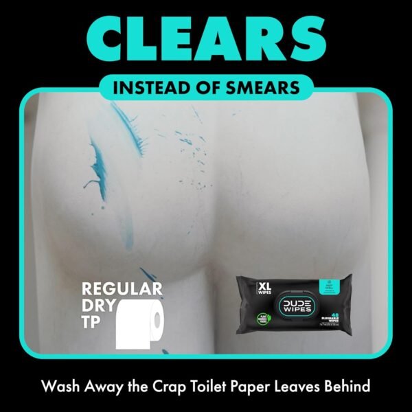 DUDE Wipes - On-The-Go Flushable Wipes - 1 Pack, 30 Wipes - Mint Chill Extra-Large Individually Wrapped Adult Wet Wipes - Eucalyptus & Tea Tree Oil - Septic and Sewer Safe - Image 2