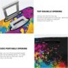 Colorful Splashes Splatter Suitcase Cover Rainbow Splash Spots Dots on Black Luggage Covers for Suitcase, Elastic Washable Travel Luggage Protector Baggage Case Covers Fits 18-21 Suitcase - Image 4