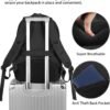 MATEIN Extra Large Business Travel Anti Theft Laptop Backpack, 18 Inch TSA Airline Approved Carryon Backpack for Women Men, Work Bag with USB Port and Luggage Strap, Black - Image 3