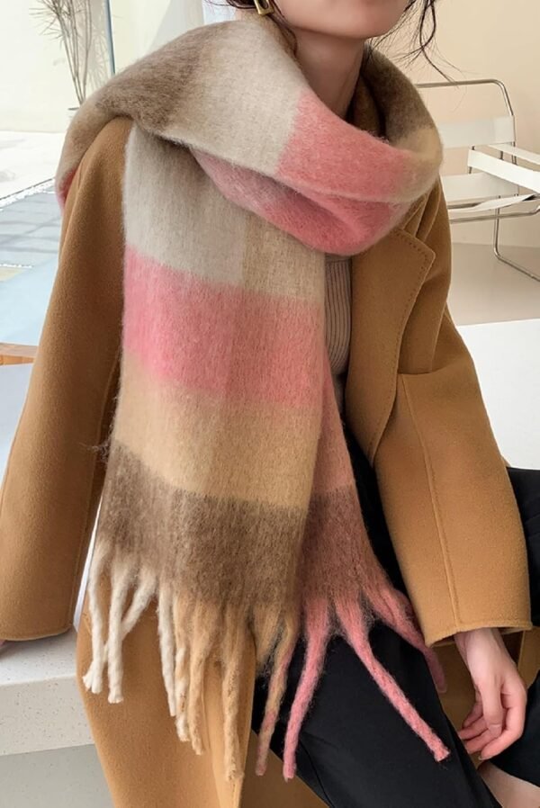 Wander Agio Winter Women Warm Scarf Long Shawl Large Scarves Cold Weather Thick Blanket Scarfs Colorful Plaid - Image 5