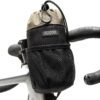 Bongo Bike Handlebar Bag - Water Resistant, Durable Cordura Fabric & Bicycle Large Water Bottle Holder - Front Biking Storage, Bikepacking Stem Bag for Cycling Travels (Black)