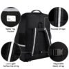 Car Seat Travel Bag,Padded Car Seats Backpack with Steel Cable Handle and Reflective Stripes, Large Durable Carseat Carrier Bag,Airport Gate Check Bag,Infant Seat Travel Bag with Shoulder Strap,Black - Image 4