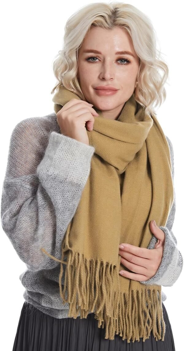 MissShorthair Pashmina Travel Scarf for Women Cashmere Solid Color Shawl Wraps Wool Shawls Gift for Evening Dresses - Image 6