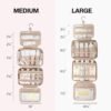 BAGSMART Toiletry Bag Hanging Travel Makeup Organizer with TSA Approved Transparent Cosmetic Bag Makeup Bag for Full Sized Toiletries, Medium-Pink - Image 3
