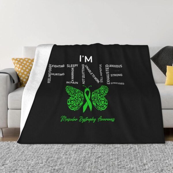 Fuck Myasthenia Gravis Awareness Fleece Blanket Super Soft Throws Blankets for Chair Sofa Couch Camping Travel 60"X50" Flannel Throw Blanket
