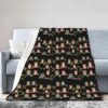 (Cute Brown Cartoon Owls) Print Fall Throw Blanket Personalized Soft Flannel Blanket for Bed Couch Sofa, Blanket for Lightweight Fuzzy Cozy Blankets for Travel Office Home 50"X40"