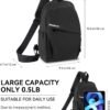 Crossbody Bags for Women Men - Travel Sling Backpack with Water Bottle Pocket, Multipurpose Chest Cross Body Shoulder Bag, Hiking Casual Daypack for Women Men - Black - Image 2