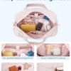 BAGSMART Travel Duffle Bag Gym Bag for Women, 31L Puffer Tote Bag Quilted Laptop Carry on, Weekender Overnight Bag Organizer Duffel Bag for Travel, Pink - Image 3