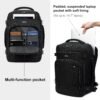 ECOHUB 16'' Travel Backpack For Women Men Airline Approved Personal Item Bag Essentials Laptop Casual Daypack Small Hiking Lightweight Waterproof Backpack, Black - Image 6