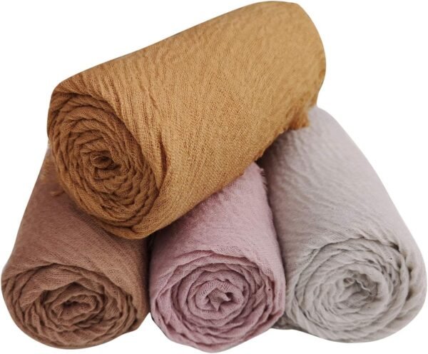 MANSHU 4PCS Women Soft Cotton Hemp Scarf Shawl Long Scarf, Scarf and Wrap, Big Head Scarf - Image 6