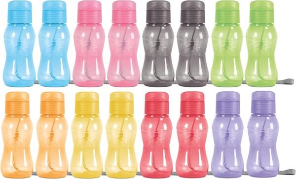 MILTON 16 pack 6 oz Kids Water Bottle for School Leak Free Flip Lid- Portable Small Sports Water Bottle for Adults Carry Strap Party Favors for Kids Treats Prizes Gifts Goodie Bag Stuffers Bulk Pack