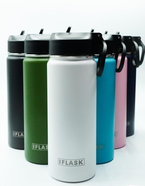 Sport Travel Outdoor Water Bottle with Spout and Straw Lids | Leak Proof | Insulated Stainless Steel Double Walled | BPA and Sweat free | Hot & Cold | For Kids Men & Women (Green, 18 oz) - Image 7